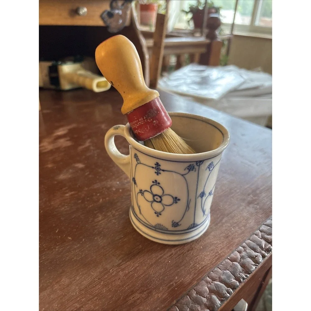 Vintage Shaving Mug with Boar Bristle Brush